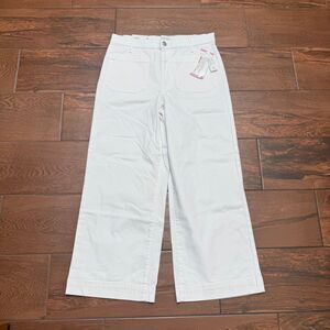 Jessica Simpson Sz 6 Cropped Wide Leg High Rise Jeans White NWT
